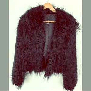 INC Faux Fur Jacket - Black - Small
